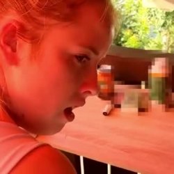 Chubby Redhead Teen fucks on balcony